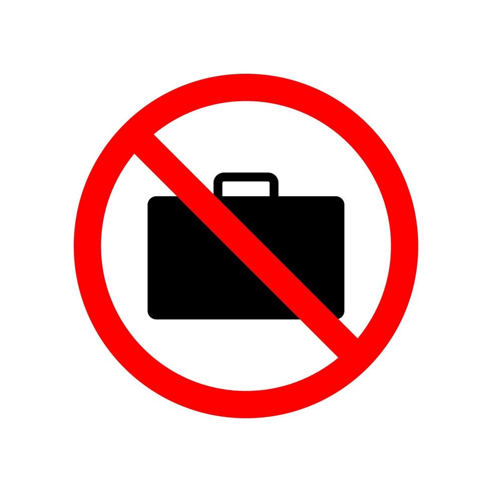 resväska förbjuden vektor ikon illustration