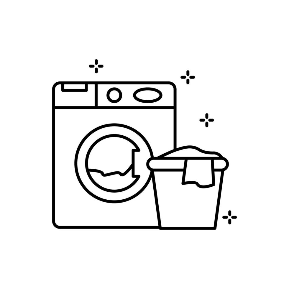 Waschen Maschine, Kleider Vektor Symbol Illustration
