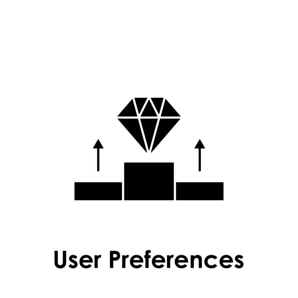 stå, diamant, användare preferenser vektor ikon illustration