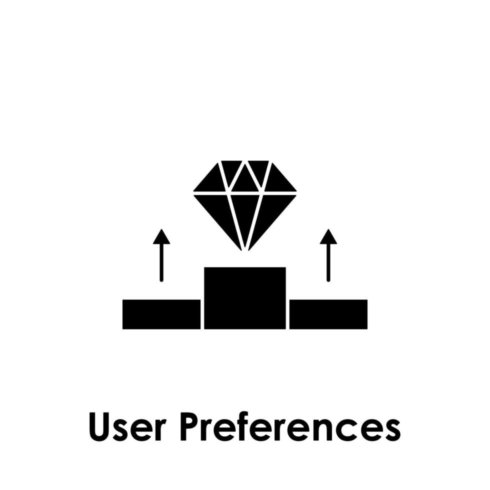 Stand, Diamant, Benutzer Vorlieben Vektor Symbol Illustration