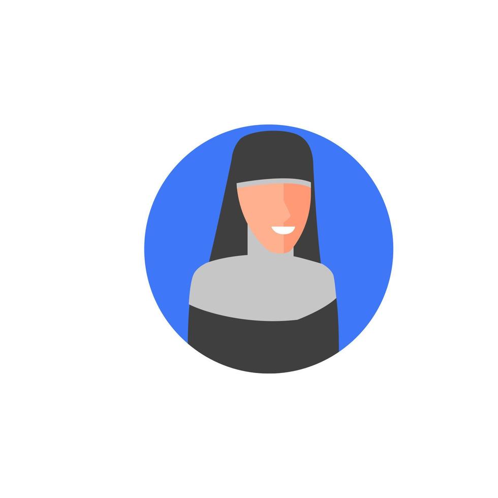 färgad avatar av nunna vektor ikon illustration