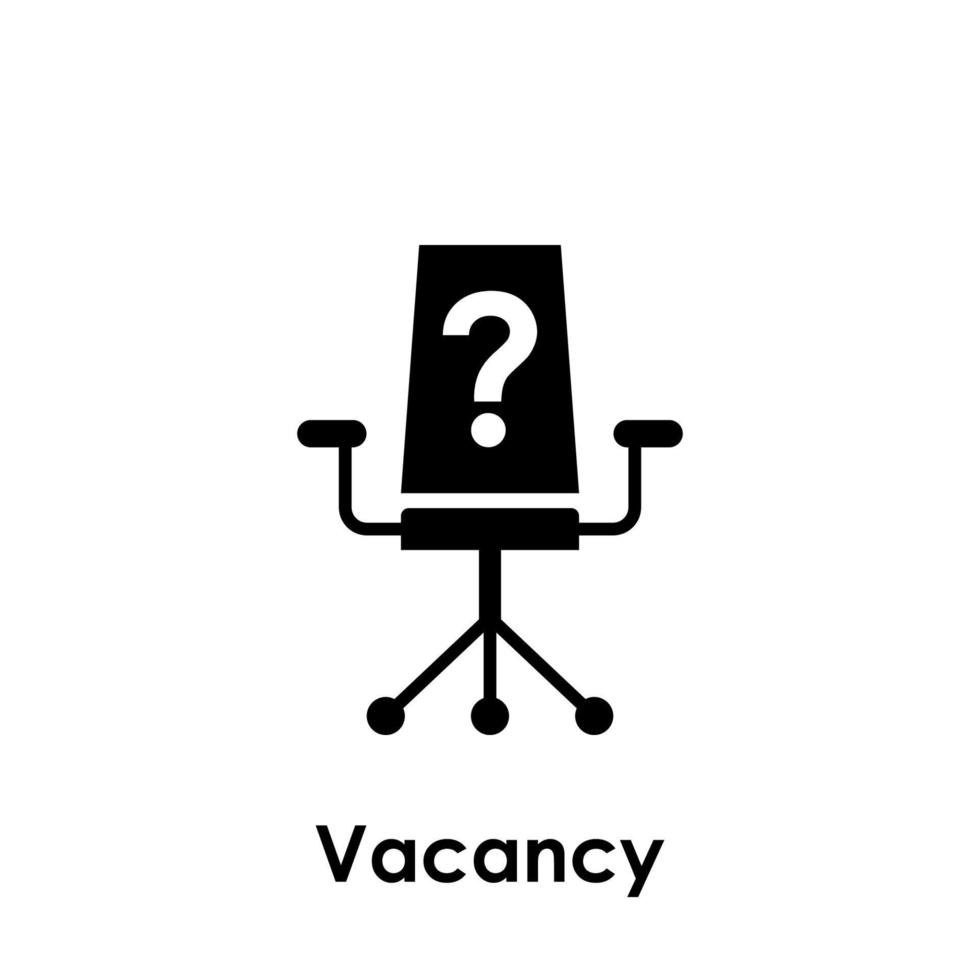 Büro Stuhl, Frage, freie Stelle Vektor Symbol Illustration
