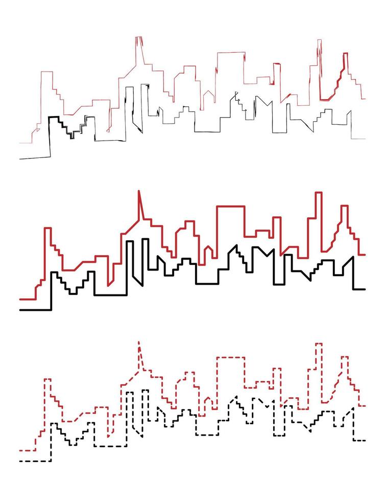 Stadt scape Handzeichnung und Linie Vektor Symbol Illustration