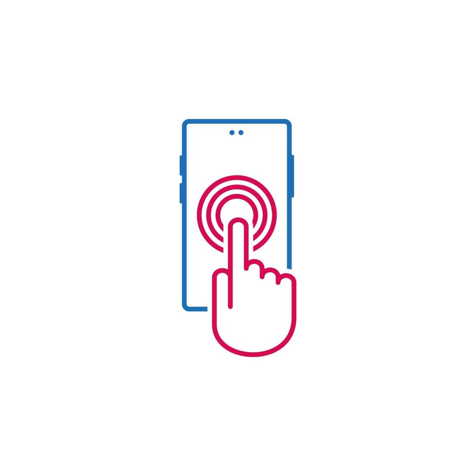 Zelle, Hand, Telefon, berühren, Freischalten Vektor Symbol Illustration