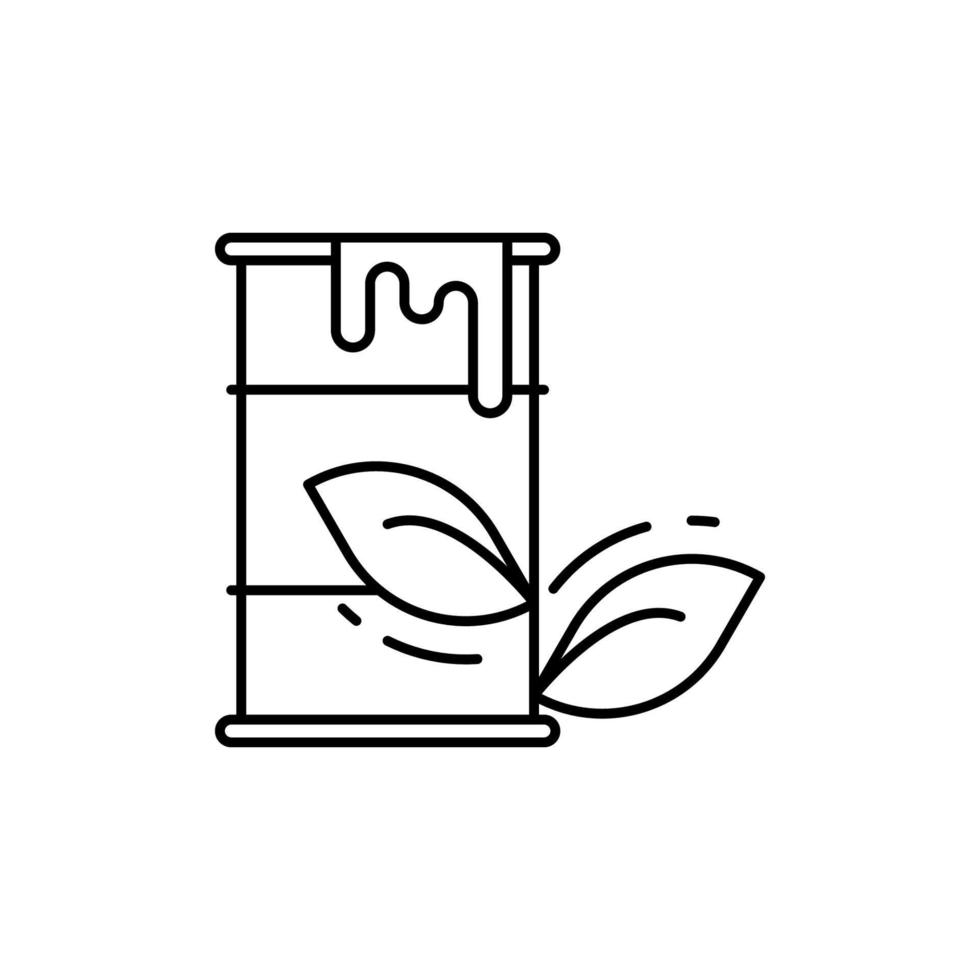 Fass, Kraftstoff, Blätter Vektor Symbol Illustration
