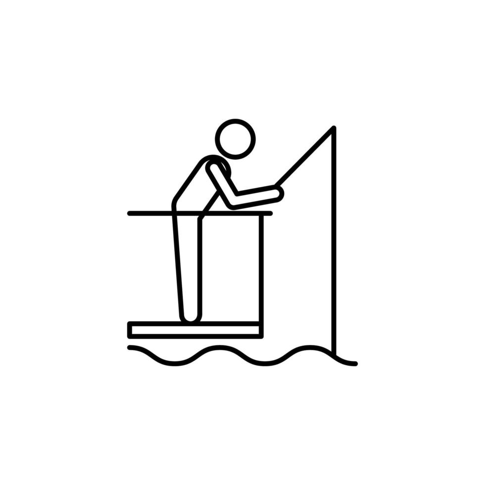 Angeln Seebrücke Zeichen Vektor Symbol Illustration