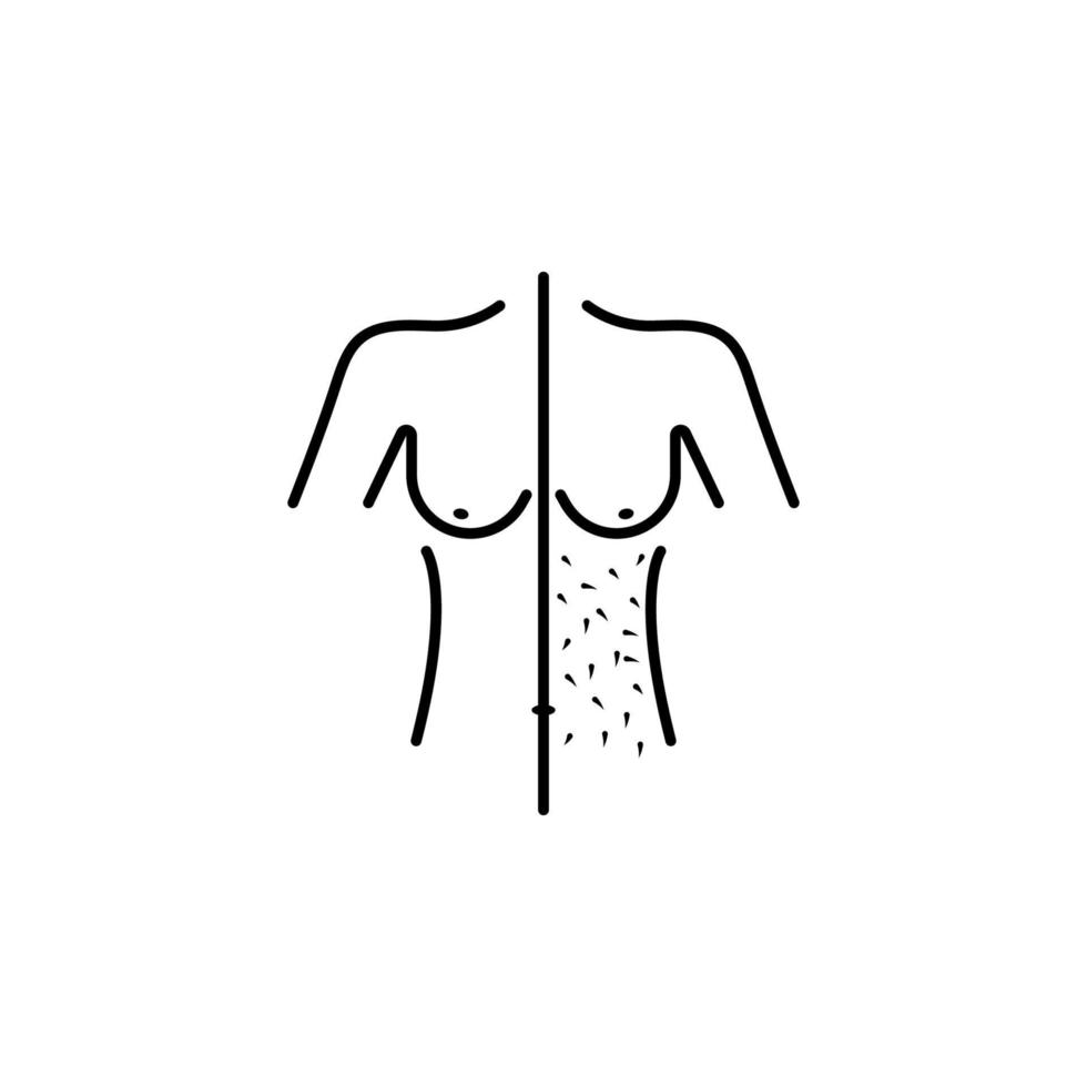 kvinna kropp, laser epilering vektor ikon illustration