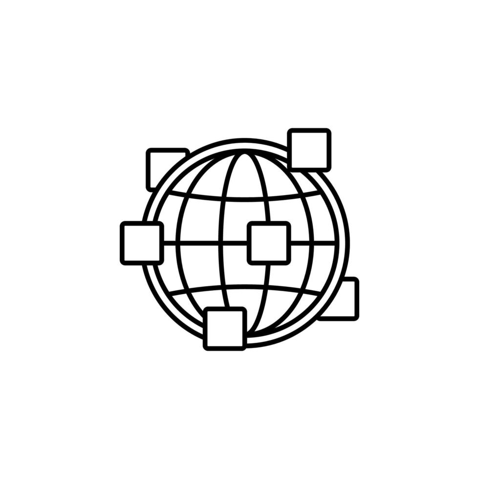 Netzwerk, Block Kette Vektor Symbol Illustration