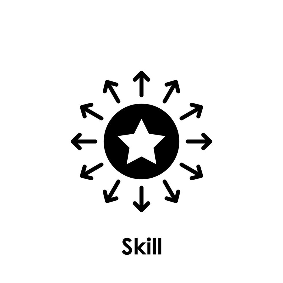 cirkel, stjärna, pil, skicklighet vektor ikon illustration
