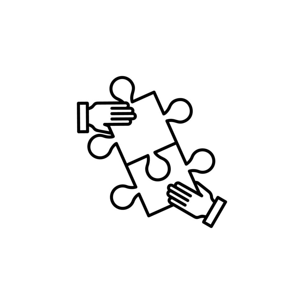 Zusammenarbeit Hand Puzzle Schule Vektor Symbol Illustration