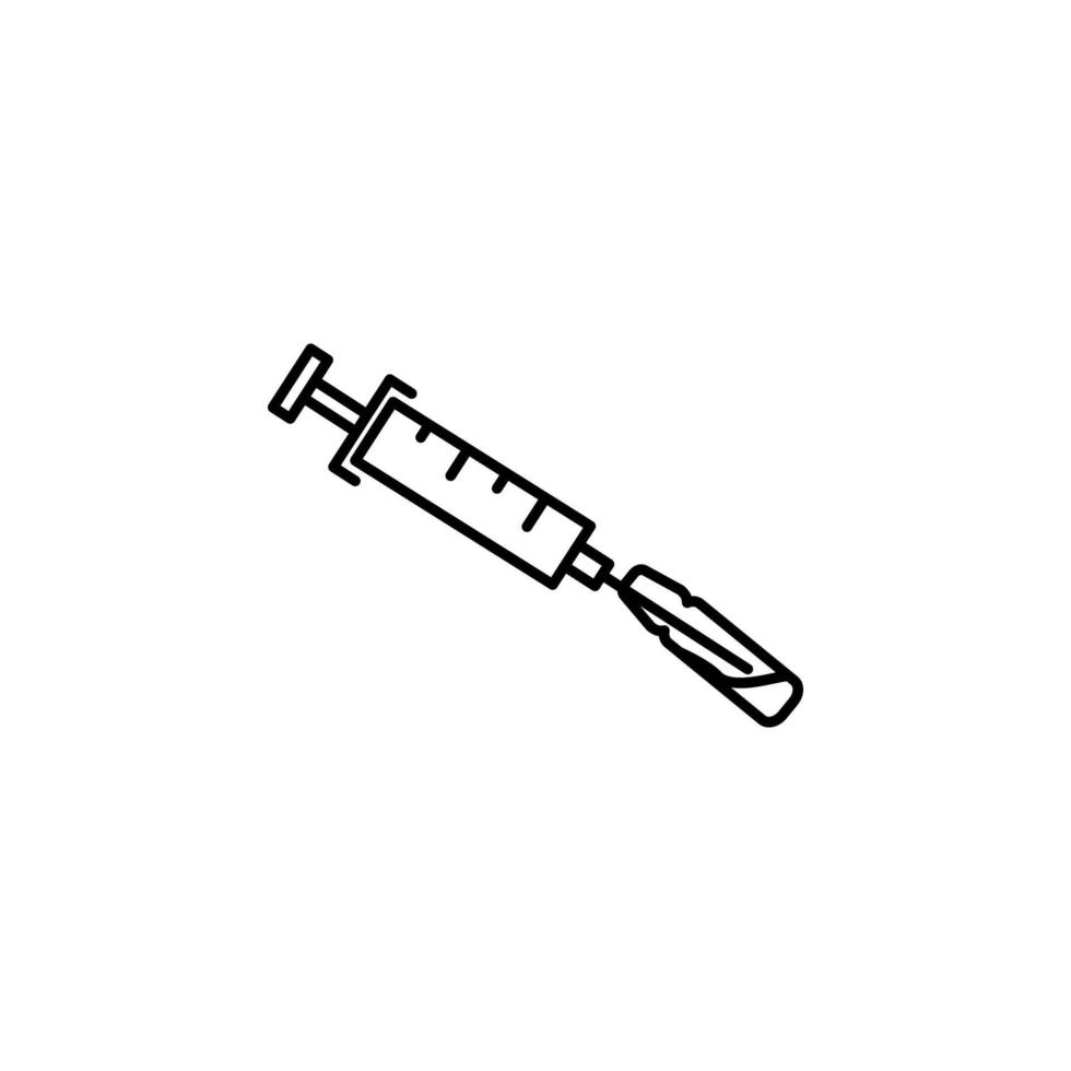 Injektion, Glas, Medizin Flasche Vektor Symbol Illustration