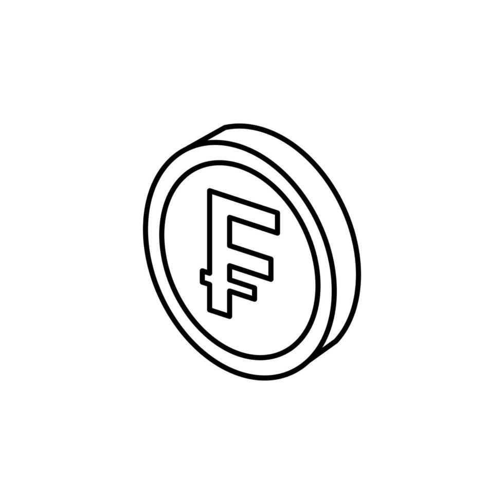 Münze Franc Vektor Symbol Illustration