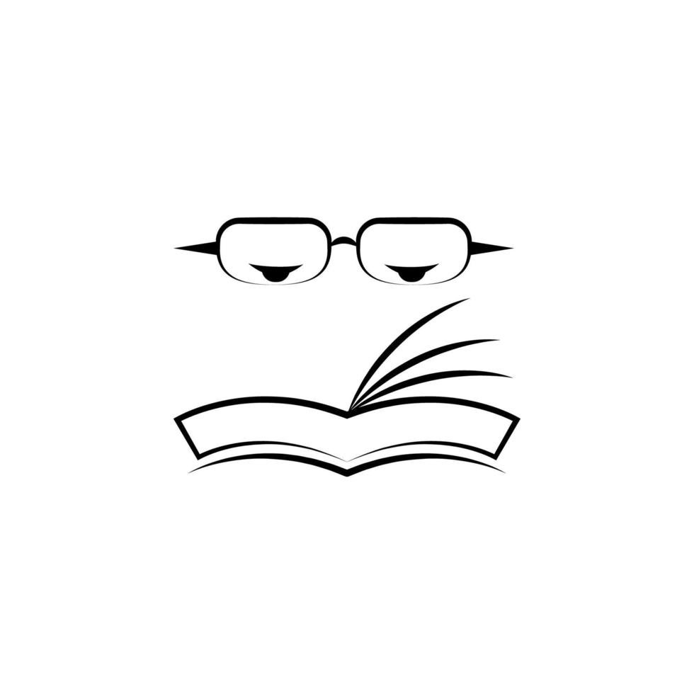 glasögon, bok, utbildning vektor ikon illustration