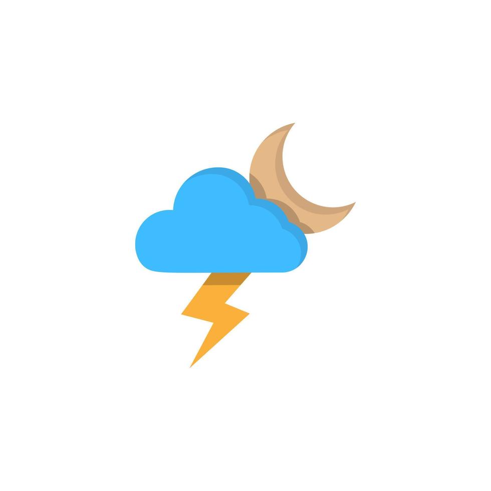 moln halvmåne blixt- vektor ikon illustration