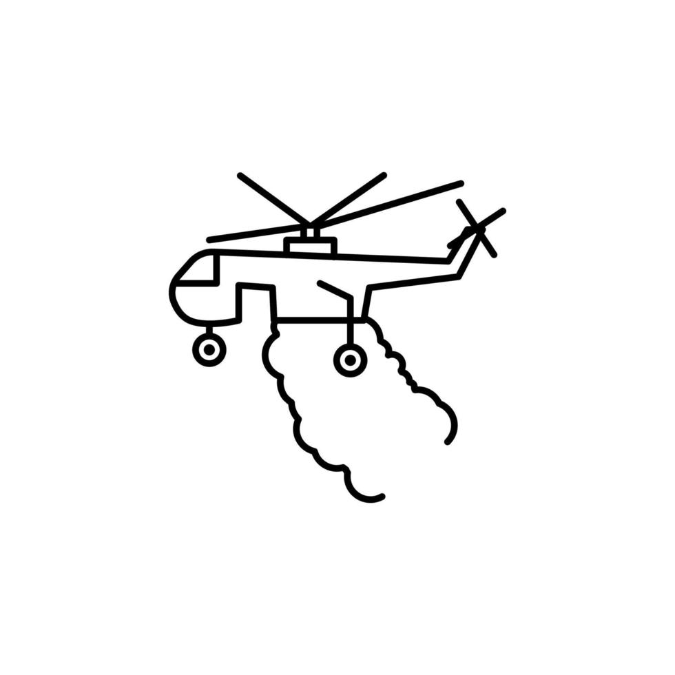 helikopter, brandman vektor ikon illustration