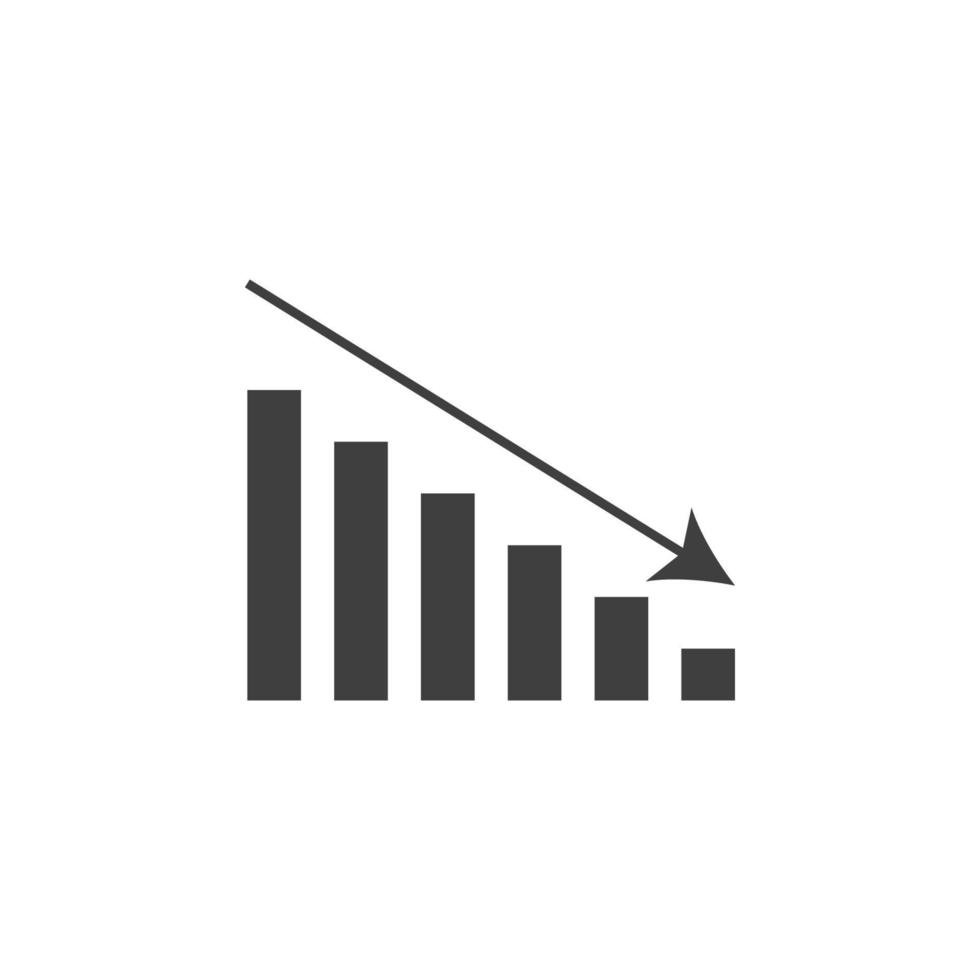 Nieder Diagramm Vektor Symbol Illustration