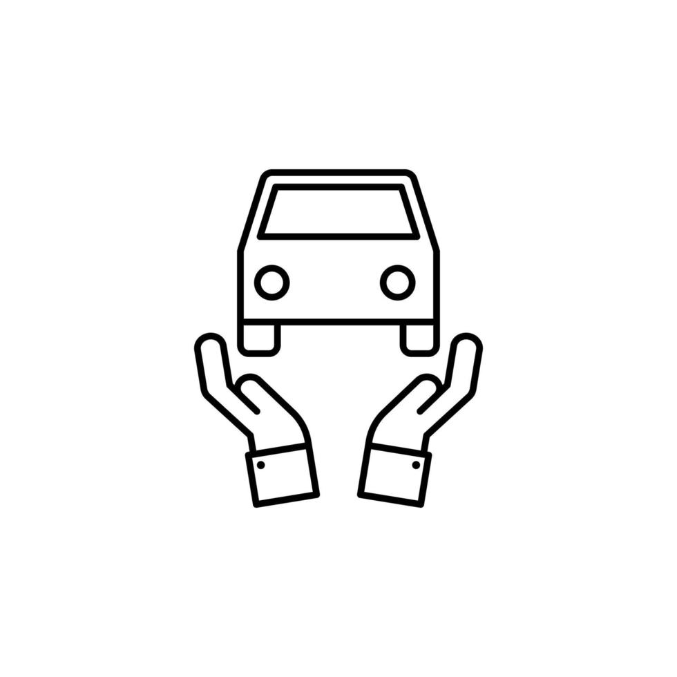 Hand, Auto, Versicherung Vektor Symbol Illustration