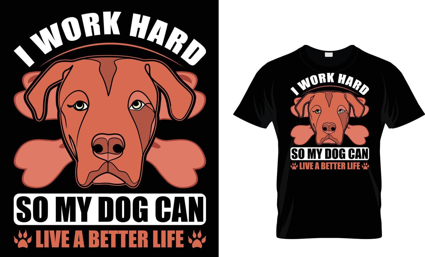 Hund, Hündchen, Pfote, Haustier Typografie T-Shirt Design vektor