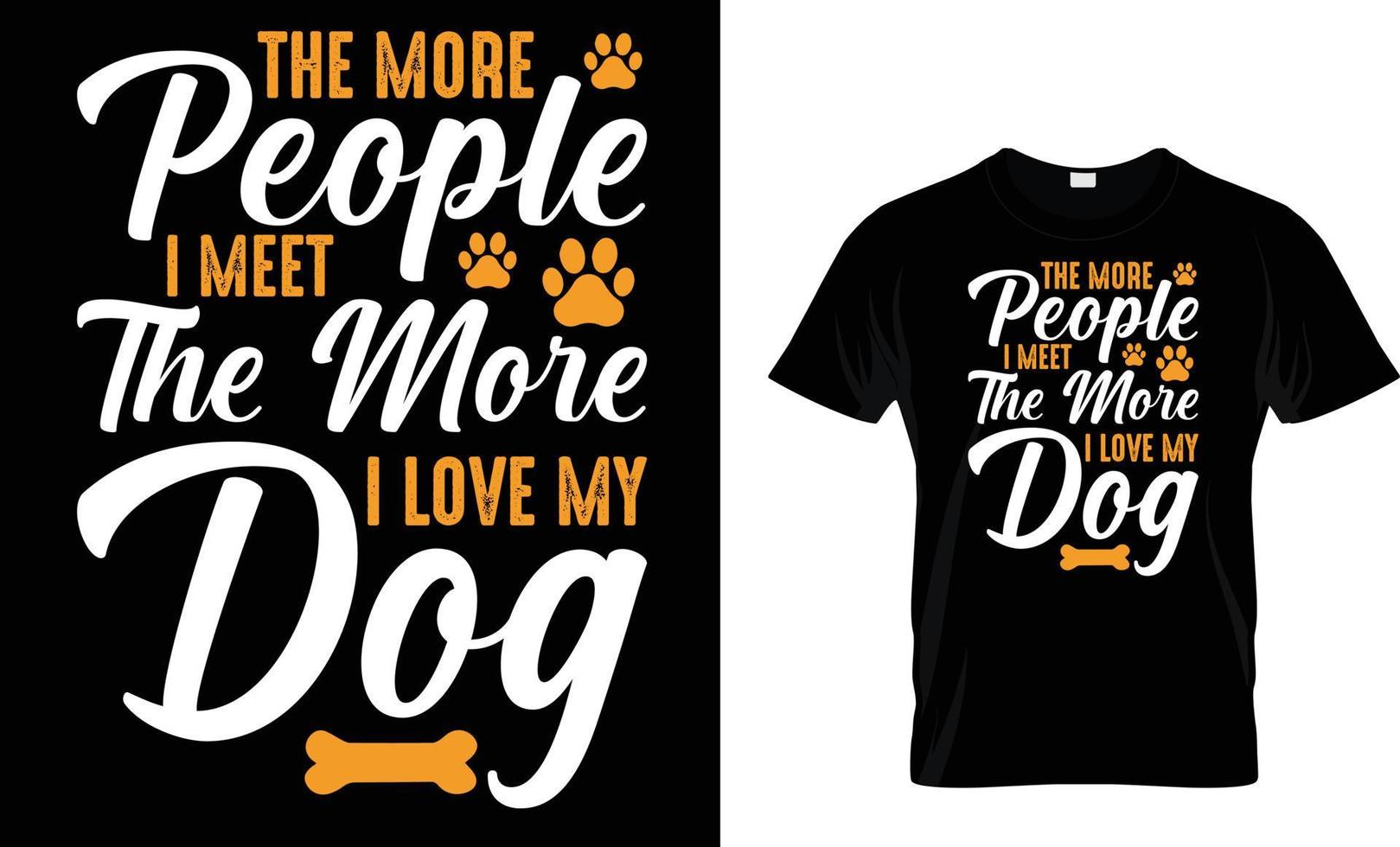 Hund, Hündchen, Pfote, Haustier Typografie T-Shirt Design vektor