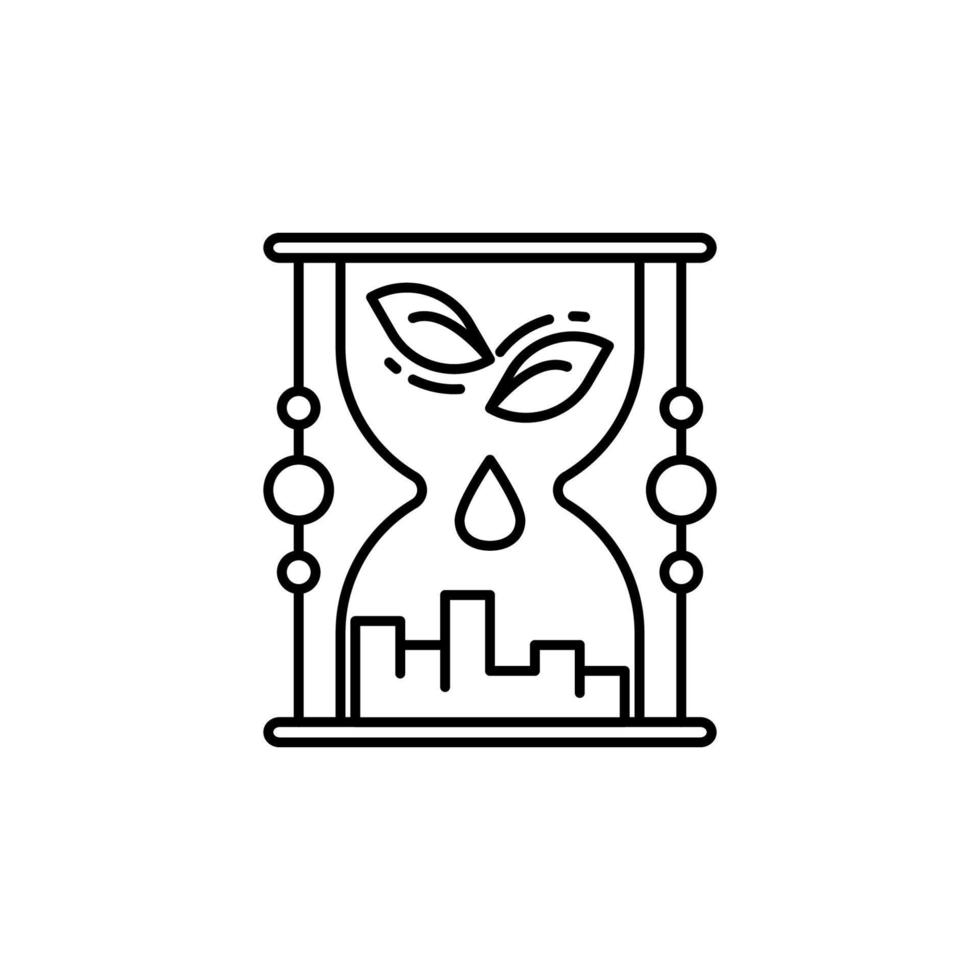 Sanduhr, Stadt, Blätter Vektor Symbol Illustration