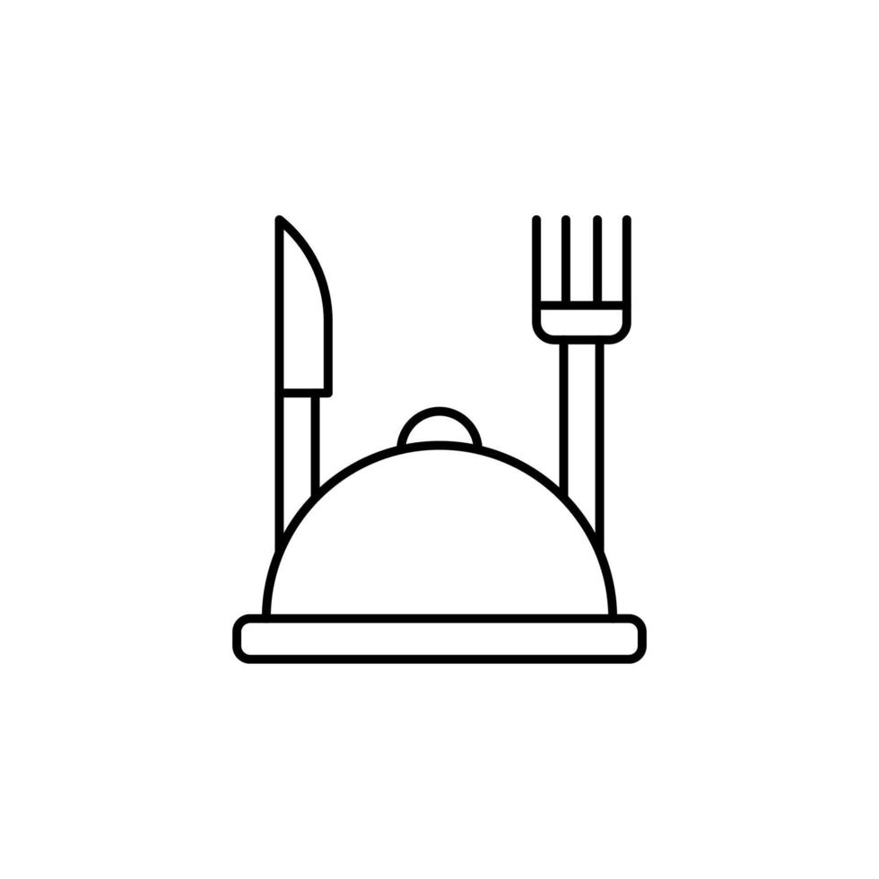 Abendessen, Gabel, Messer, Bedienung Vektor Symbol Illustration