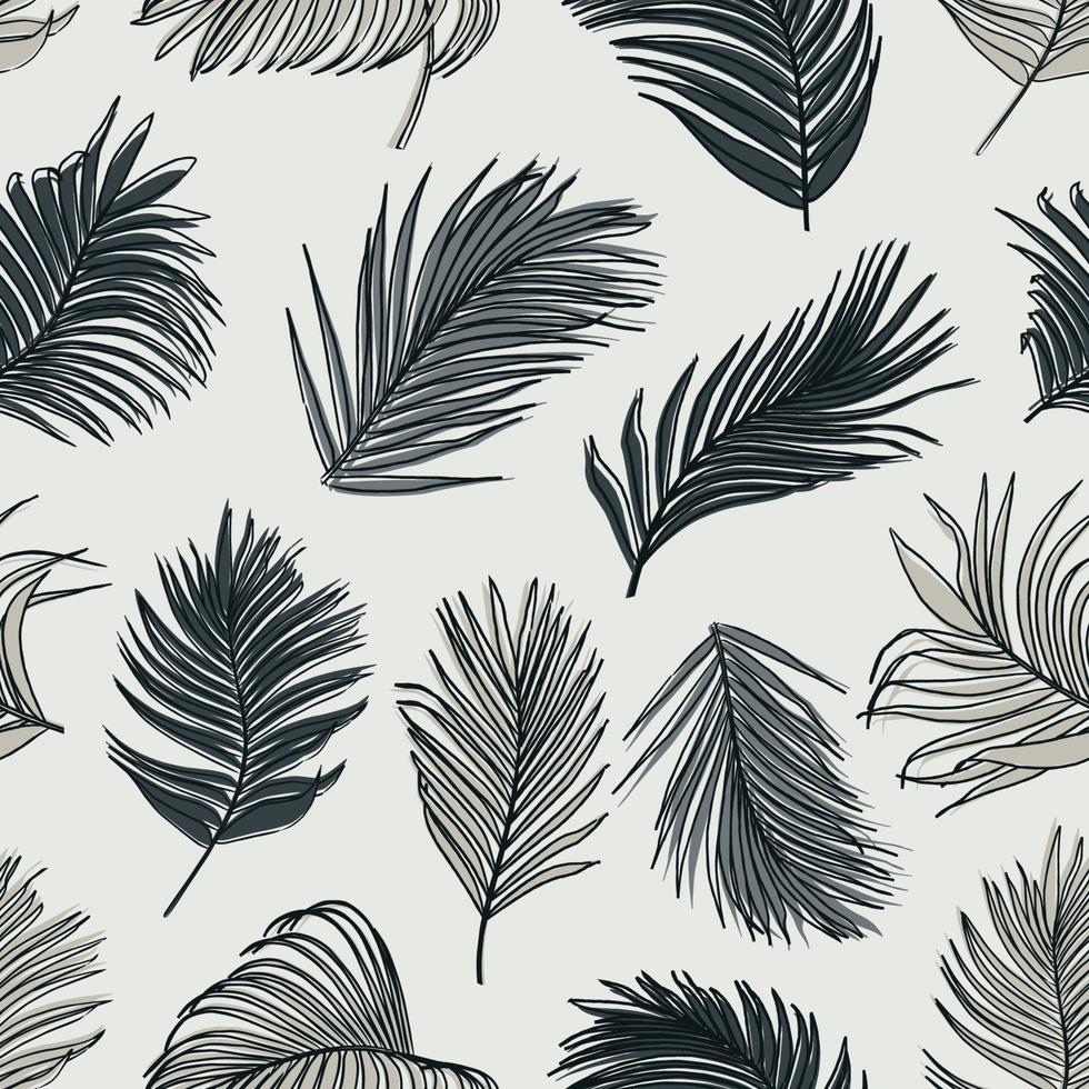 palmblad vektor sömlösa mönster