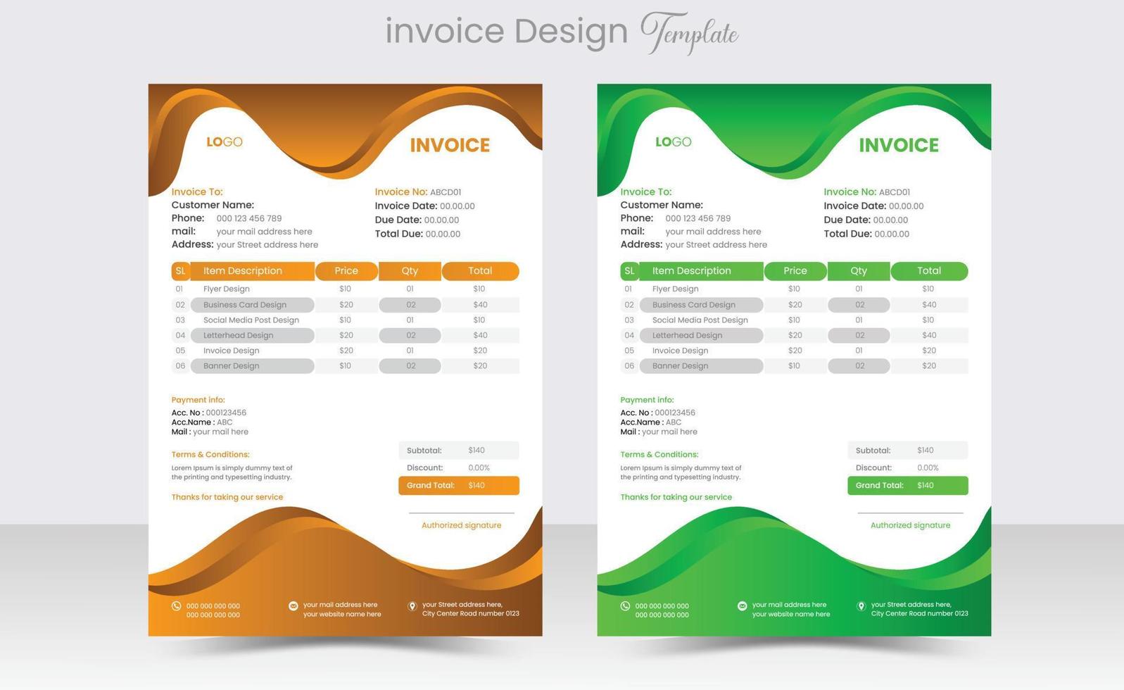 minimal korporativ Geschäft Rechnung Design Vorlage Vektor Illustration Rechnung bilden Preis Rechnung. kreativ Rechnung Vorlage Vektor. Geschäft Schreibwaren Design Zahlung Zustimmung Design Vorlage