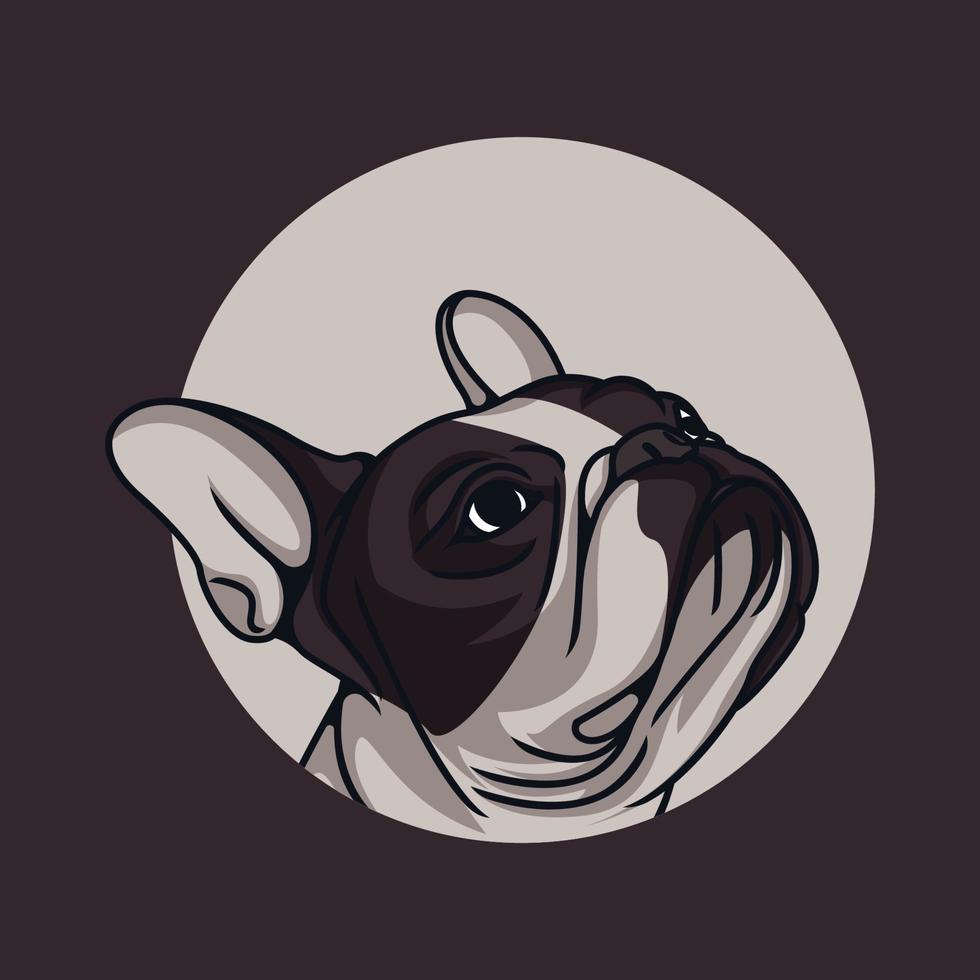 traurige Pitbull-Hundevektorillustration auf lokalisiertem Hintergrund vektor