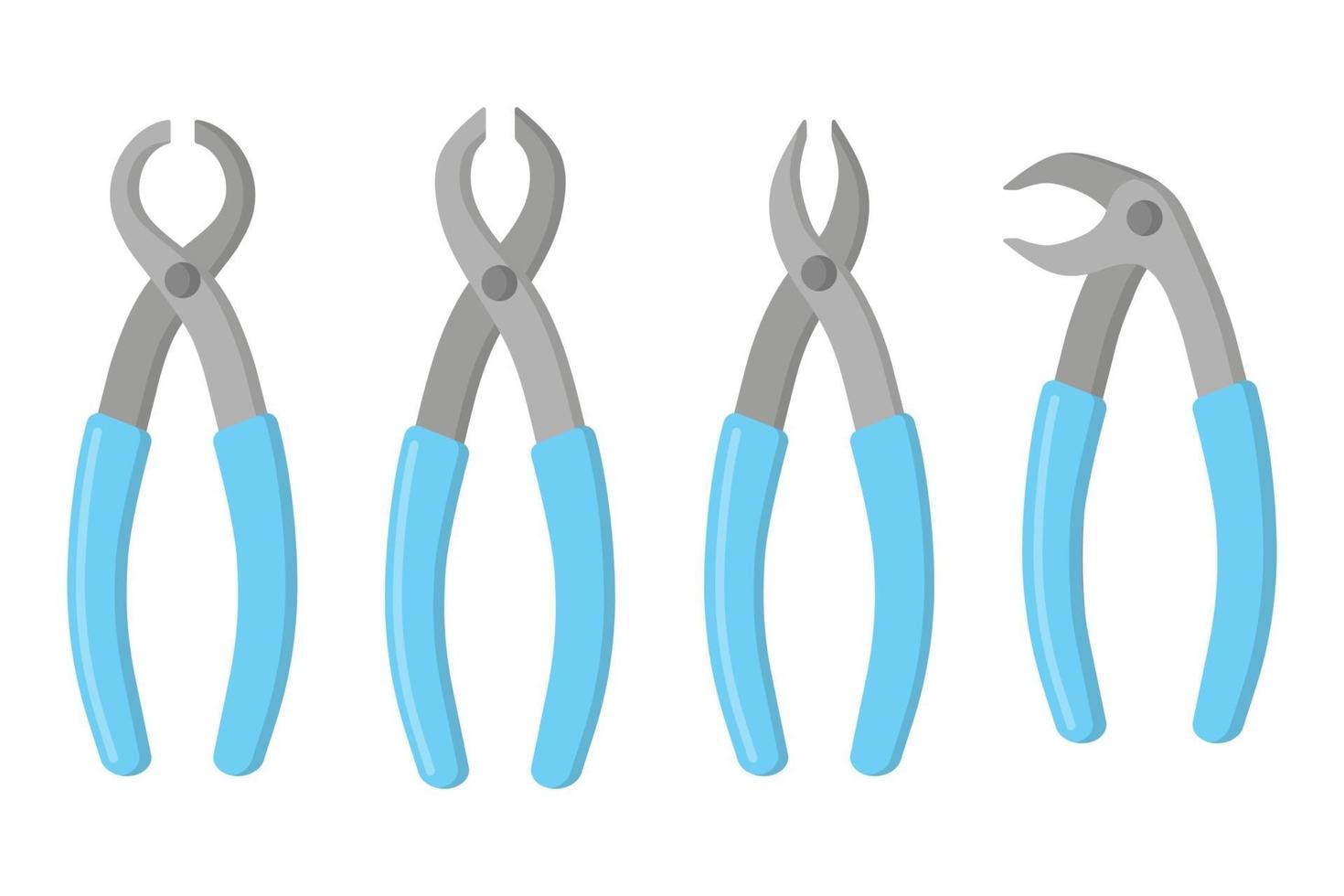 Vektorkarikaturillustration des zahnchirurgischen Instruments lokalisiert auf weißem Hintergrund. vektor