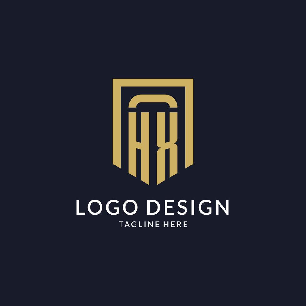 hx Logo Initiale mit geometrisch Schild gestalten Design Stil vektor