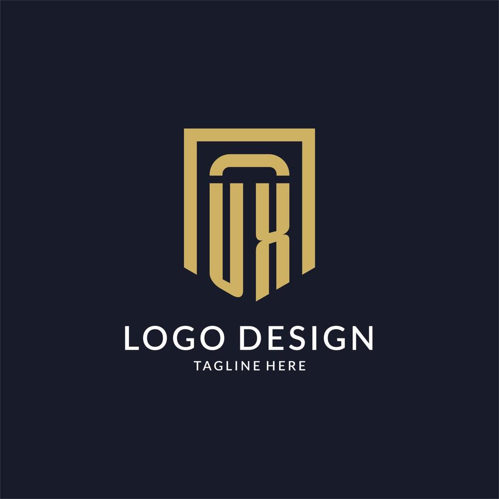 ux Logo Initiale mit geometrisch Schild gestalten Design Stil vektor