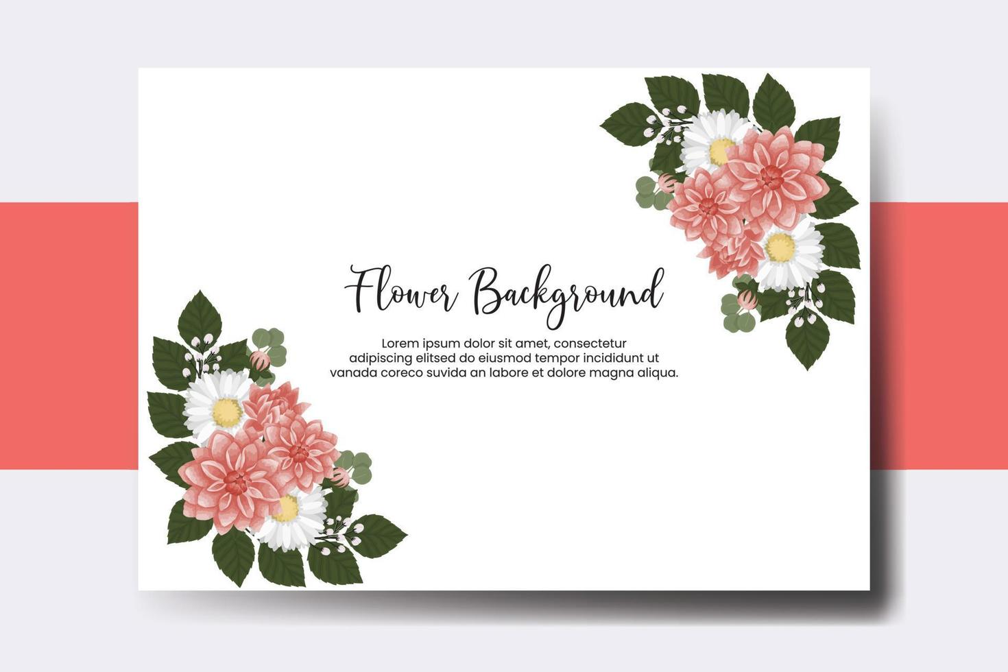 Hochzeit Banner Blume Hintergrund, Digital Aquarell Hand gezeichnet Dahlie Blume Design Vorlage vektor