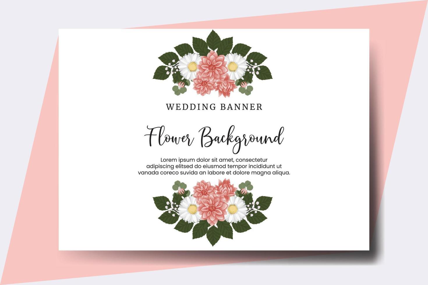 Hochzeit Banner Blume Hintergrund, Digital Aquarell Hand gezeichnet Dahlie Blume Design Vorlage vektor