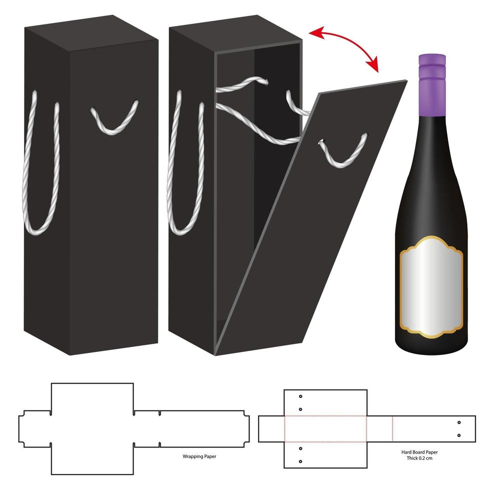 låda stansad för flaskpaket mockup vektor