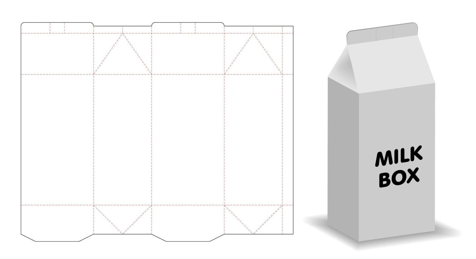 Box Verpackung gestanzte Vorlage Design. 3D-Modell vektor