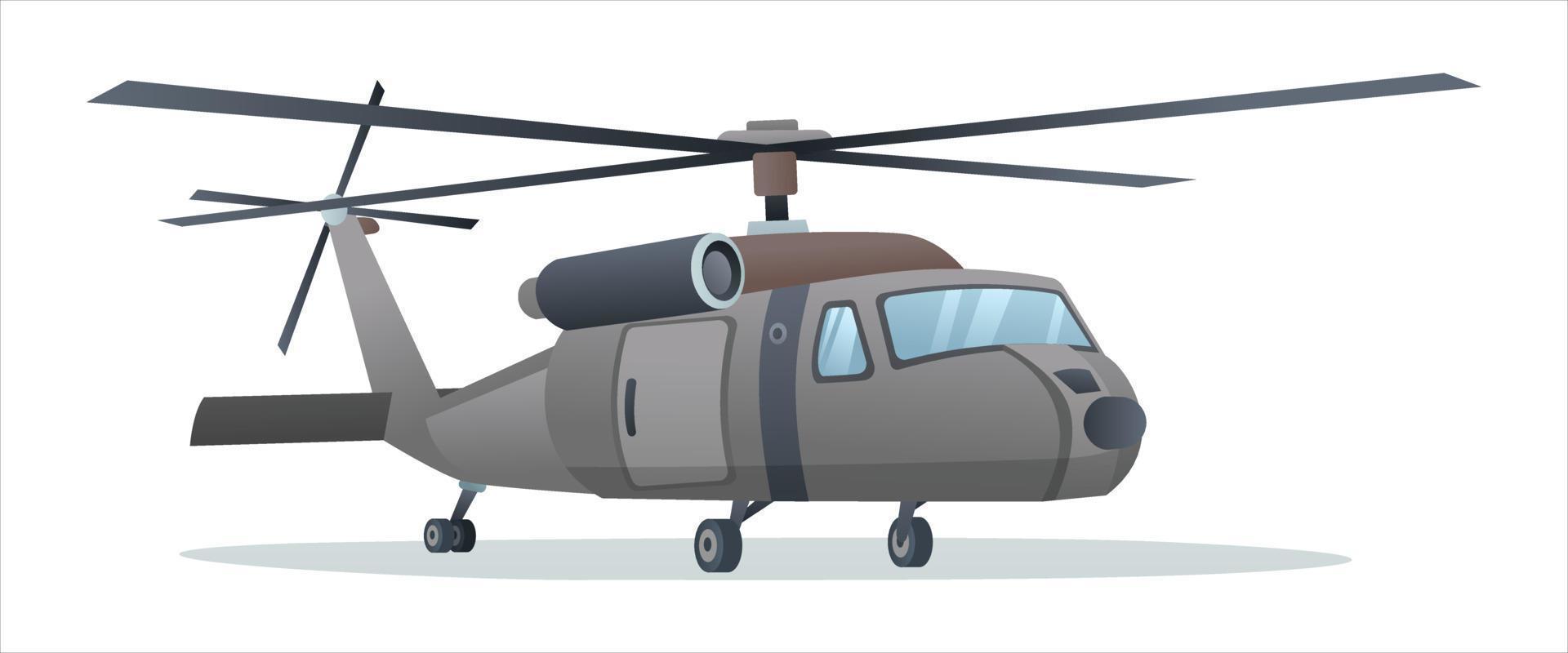 Militär- Hubschrauber Vektor Illustration isoliert auf Weiß Hintergrund