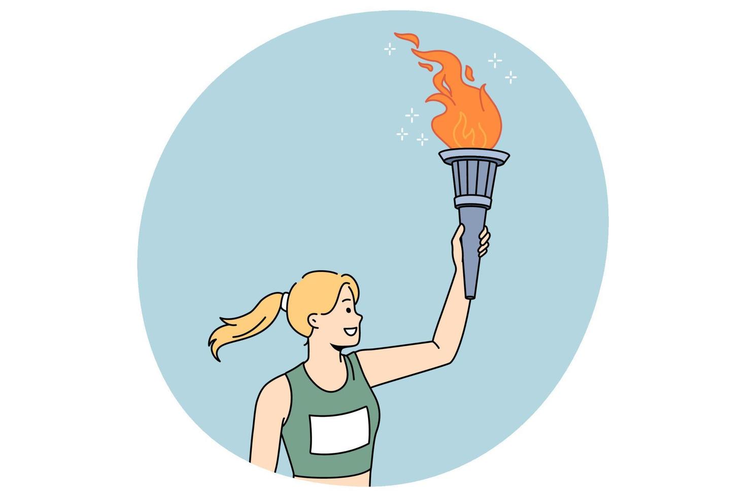 olympic brand och flamma begrepp vektor