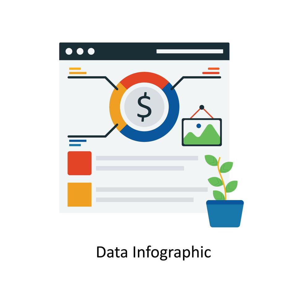 Daten Infografik Vektor eben Symbole. einfach Lager Illustration Lager