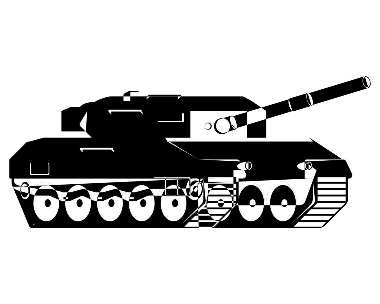 huvud slåss tank i abstrakt. tysk militär fordon. vektor illustration isolerat på vit bakgrund.