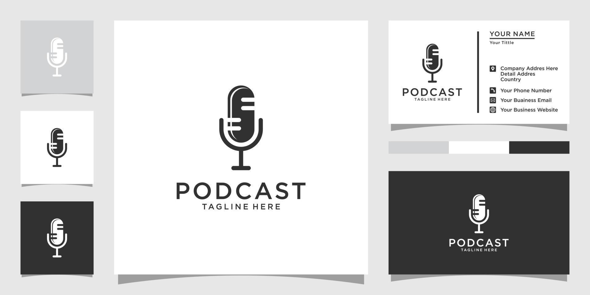 podcast mikrofon ikon. webb symbol logotyp mall design element vektor
