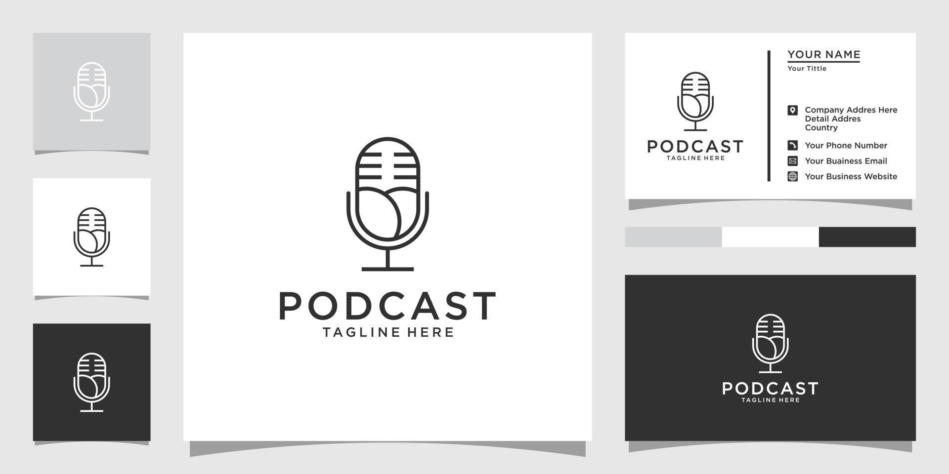 podcast mikrofon ikon. webb symbol logotyp mall design element vektor