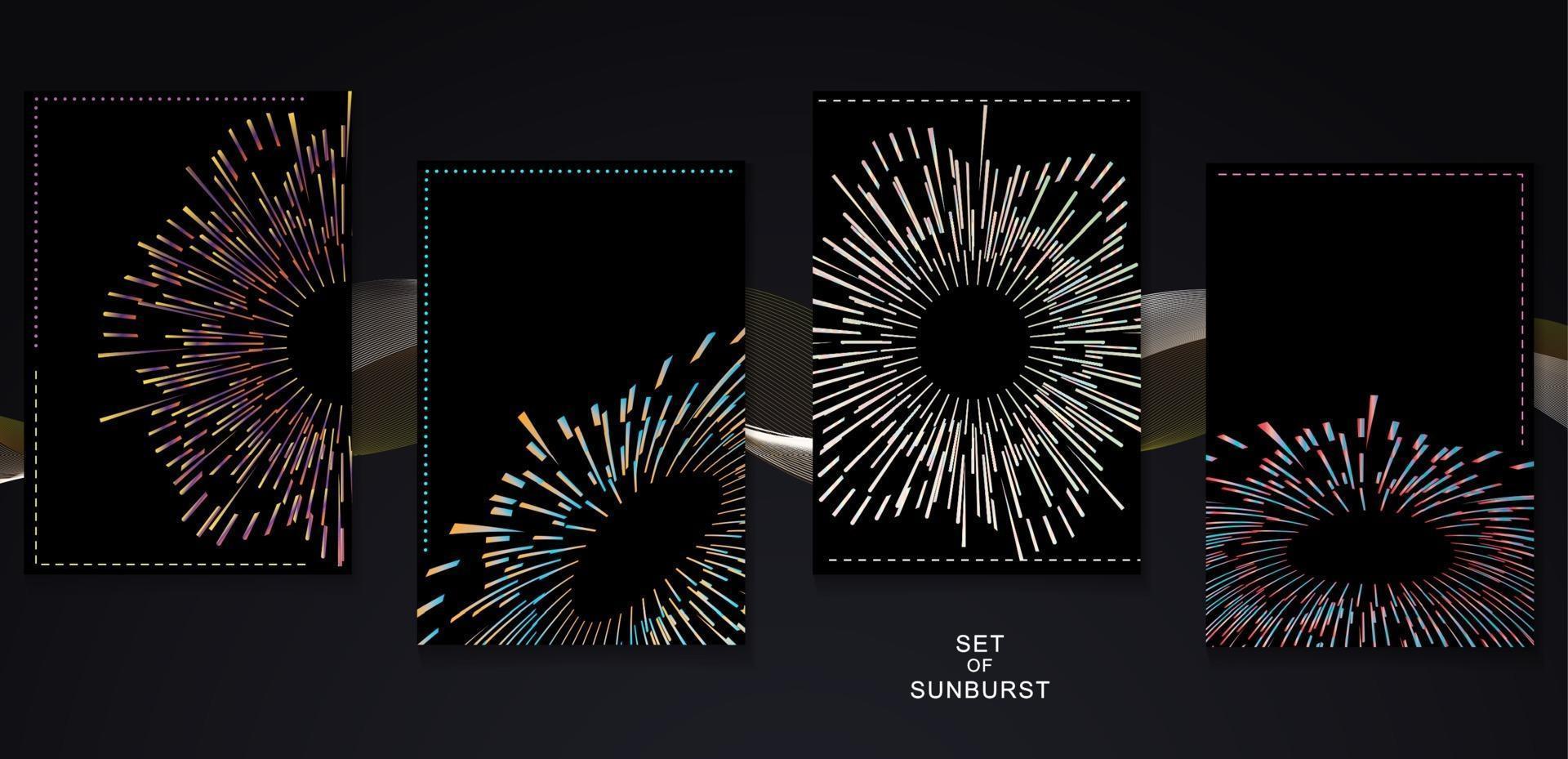 illustration grafisk vektor av uppsättning sunburst design