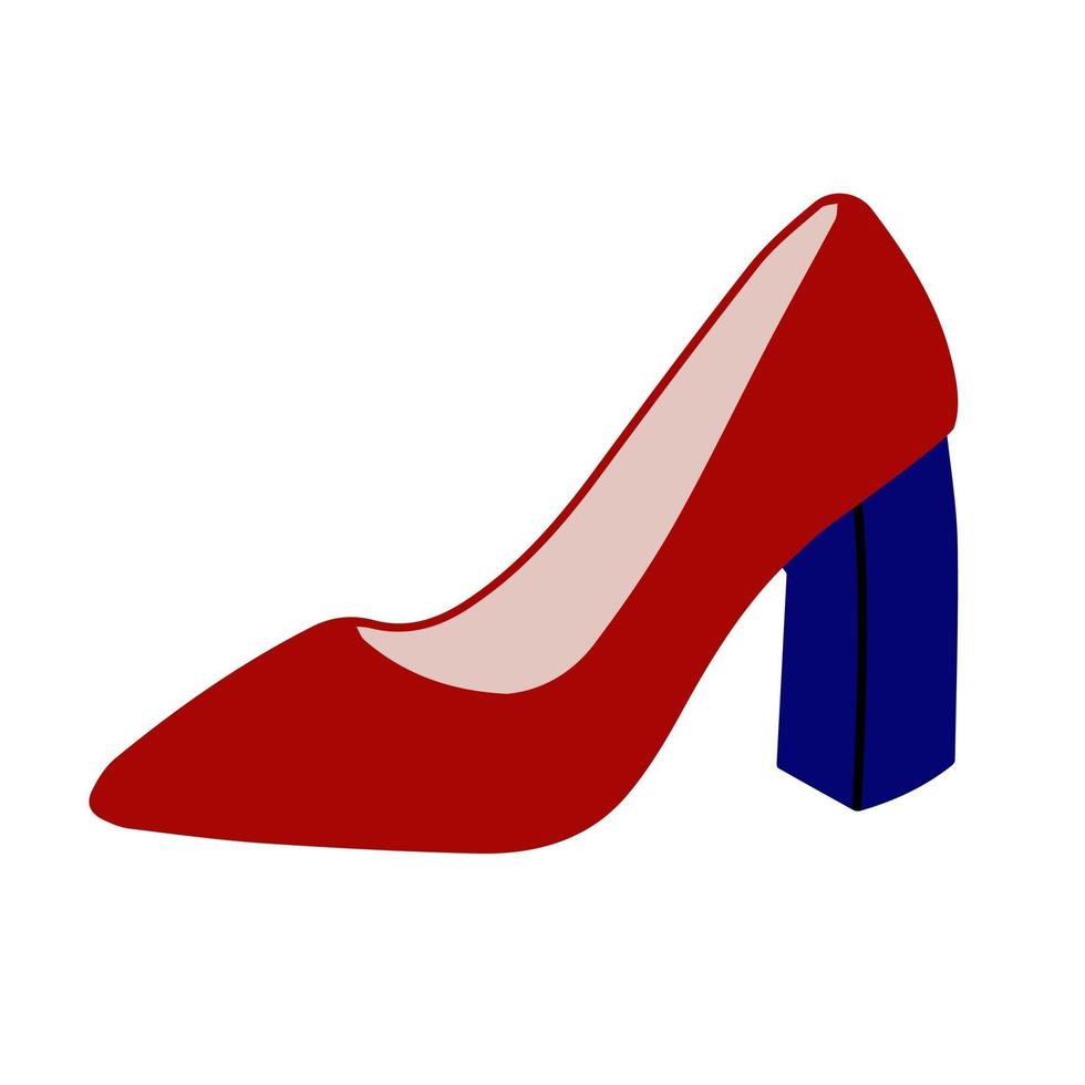 modische rote Damen hochhackige Schuhe. Vektor flache Illustration