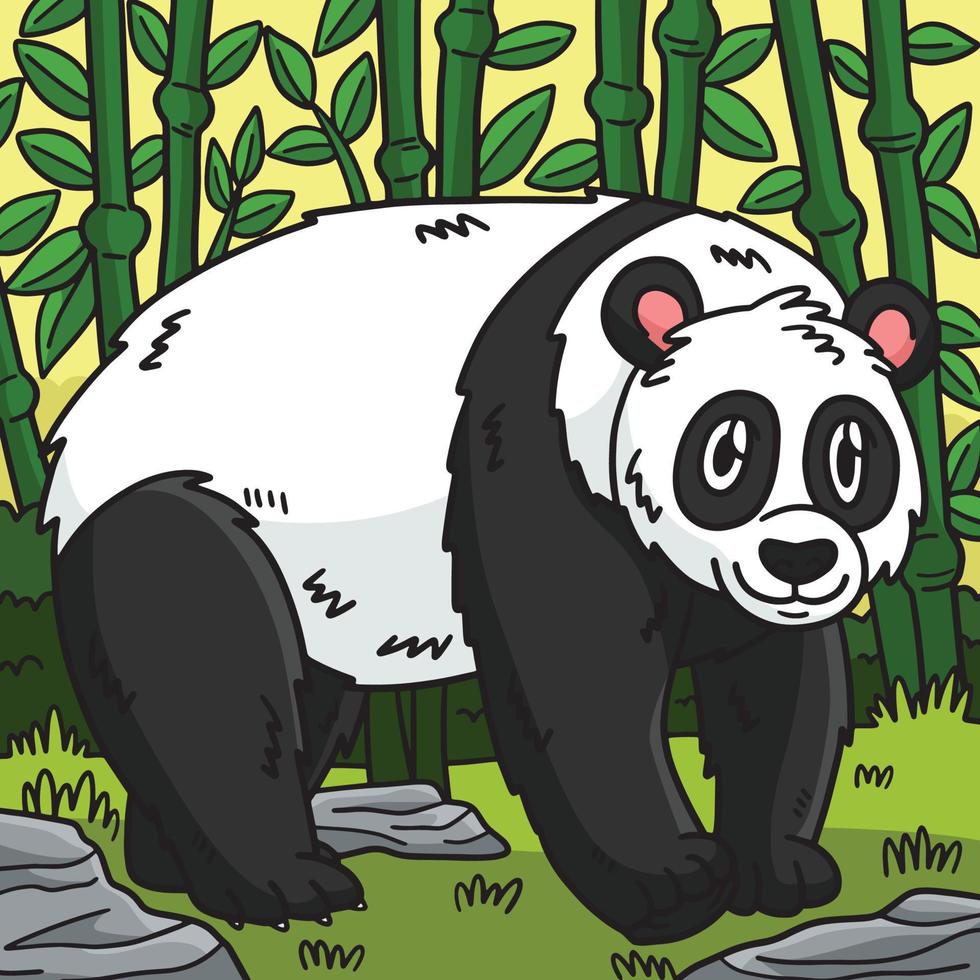 Panda Tier farbig Karikatur Illustration vektor