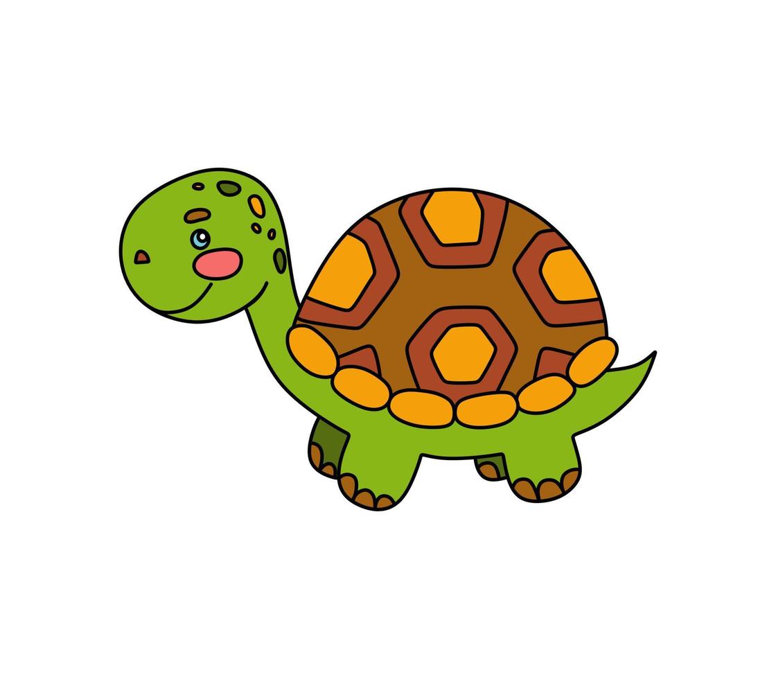 sköldpadda karaktär vektor Färg klotter illustration isolerat på vit bakgrund