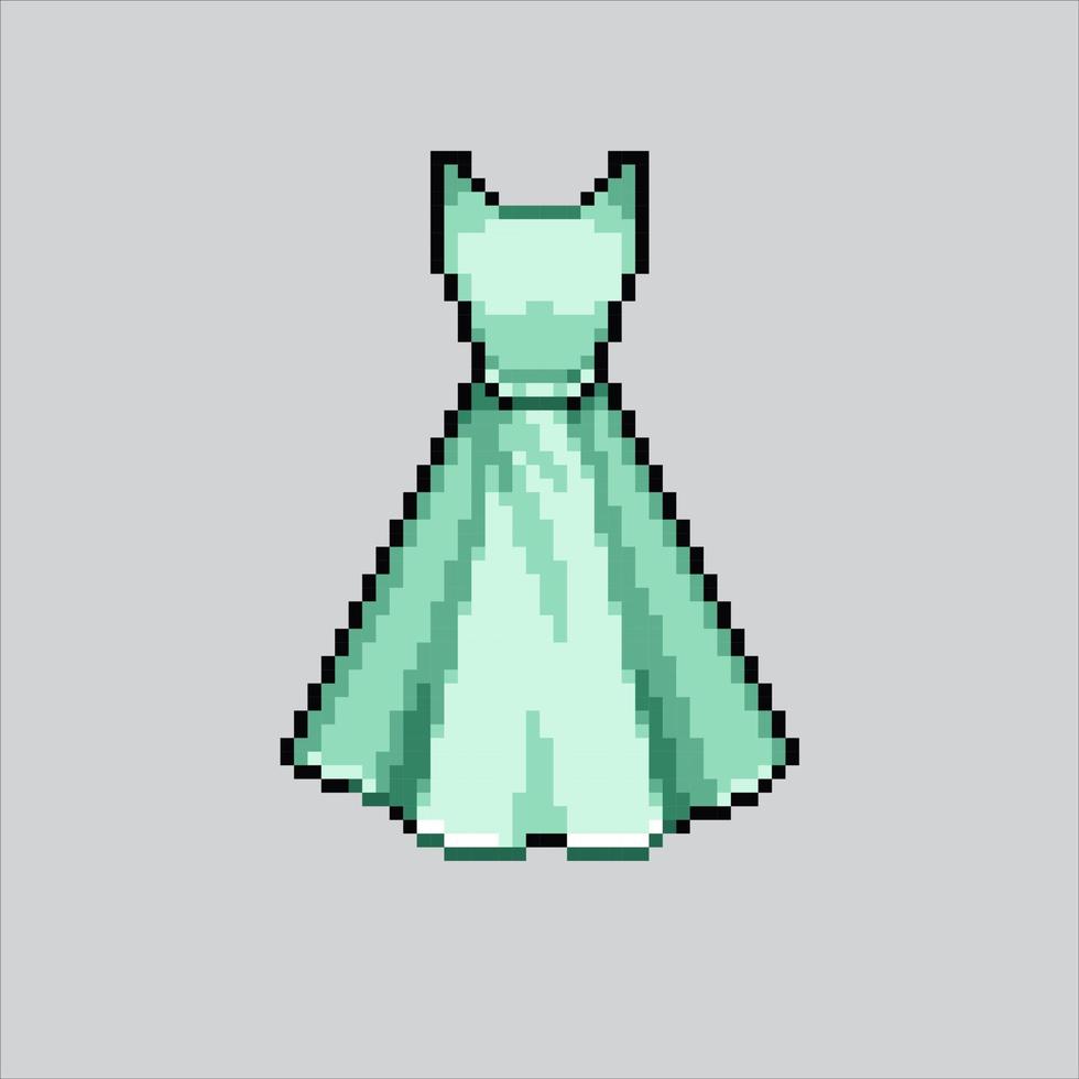 Pixel Kunst Illustration Kleid. pixelig weiblich Kleid. Frauen Kleid pixelig zum das Pixel Kunst Spiel und Symbol zum Webseite und Video Spiel. alt Schule retro. vektor