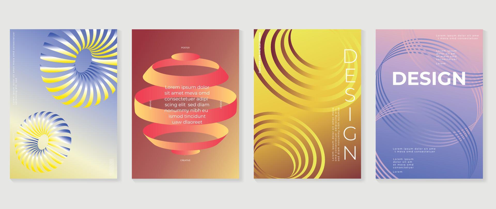 abstrakt Gradient Hintergrund Vektor Satz. minimalistisch Stil Startseite Vorlage mit beschwingt Perspektive 3d geometrisch Prisma Formen Sammlung. Ideal Design zum Sozial Medien, Poster, Abdeckung, Banner, Flyer.