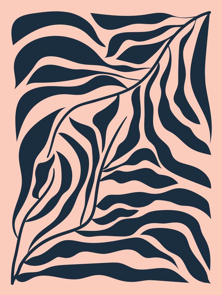 matisse Kunst Hintergrund Vektor. abstrakt natürlich Hand gezeichnet Muster Design mit Blätter, Geäst. einfach zeitgenössisch Stil illustriert Design zum Stoff, drucken, Abdeckung, Banner, Hintergrund. vektor