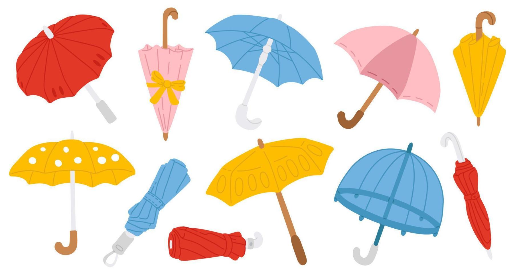 Illustration einstellen von Regenschirme vektor