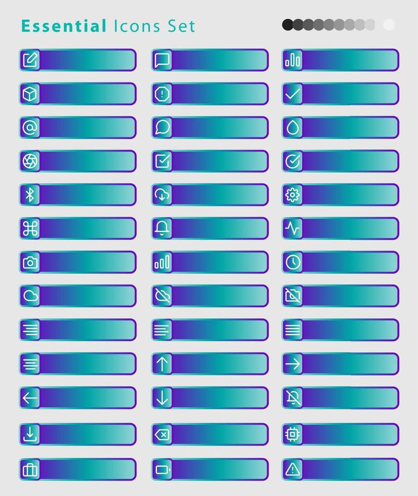 wesentlich Symbole einstellen im Licht Stil. das einstellen besteht von wesentlich und häufig verwendet Symbole Das jeder ui Designer braucht. vektor